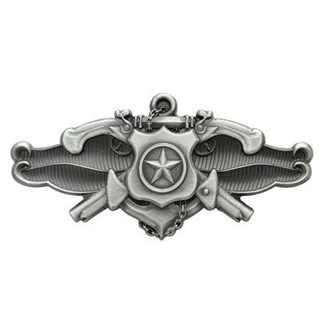NAVY SECURITY FORCE SENIOR SPECIALIST Full Size Oxidized Silver Finish