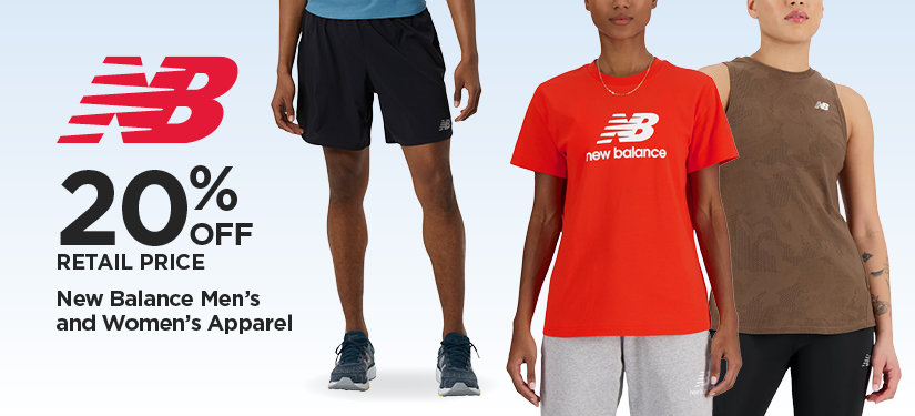 40% Off Retail Price New Balance Men's and Women's Apparel