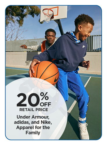 40% Off UA, addidas, Nike and Champion Apparel for the Family