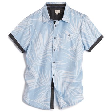 Eight Bells Men's Faded Palm Leaves Woven Shirt