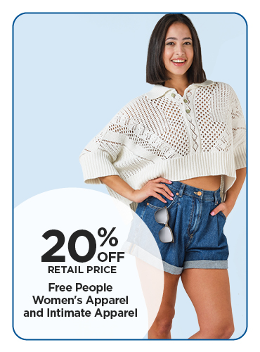 20% Off Free People Womens and Intimate Apparel