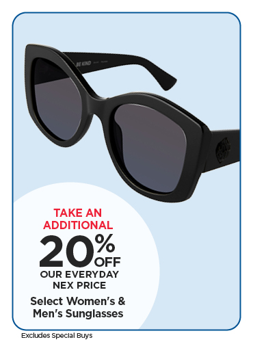 20% Off Select Womens & Mens Sunglasses