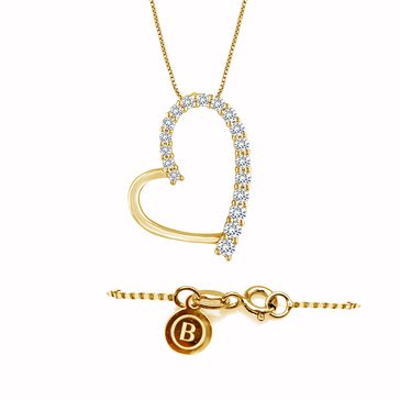 Because By Navy Star 1/4 cttw Diamond Heart Pendant