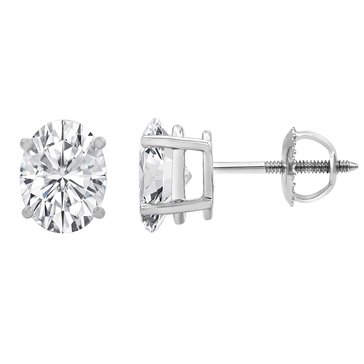 Evolv. 2 cttw Lab Grown Oval Diamond Solitaire Stud Earrings