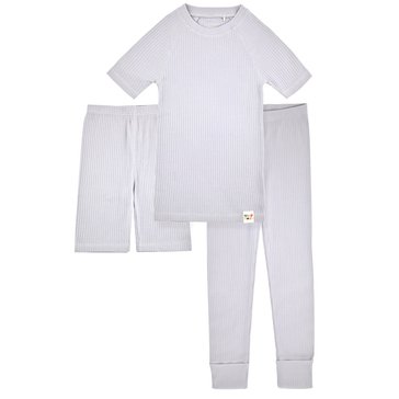 Sleep On It Toddler 3-Piece Short Sleeve Rib Knit Tight Fit Sleep Sets