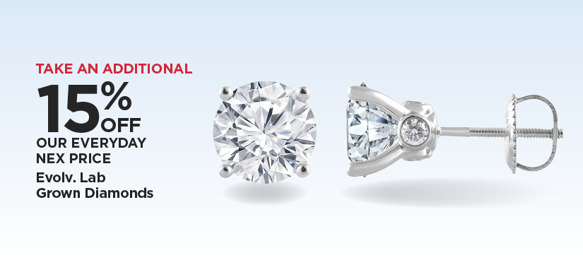 Take An Additional 15% Off Our Everyday NEX Price Evolv. Lab Grown Diamonds (Excludes Special Buys & custom orders.)
