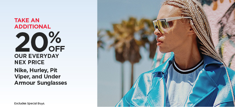 Nike, Hurley, Pit Viper, and Under Armour Sunglasses