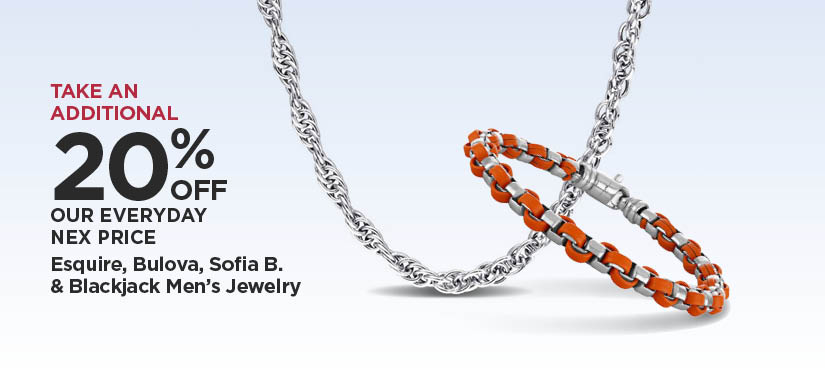 Take An Additional 20% Off Our Everyday NEX Price Esquire, Bulova, Sofia B. & Blackjack Men's Jewelry