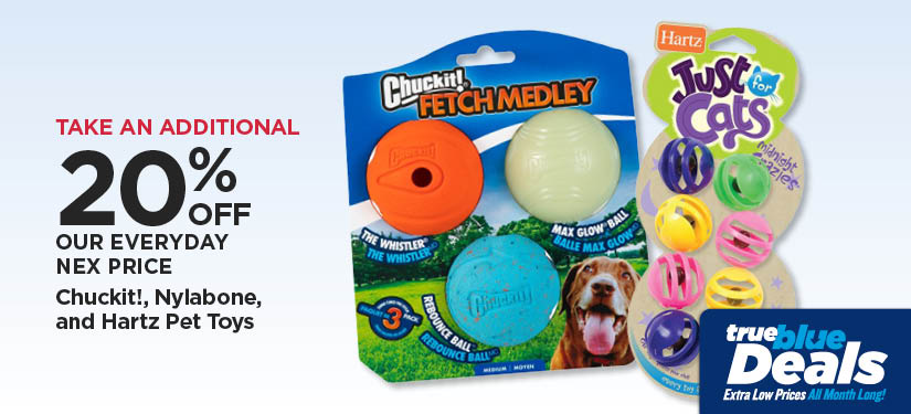 Take An Additional 20% Off Our Everyday NEX Price Chuckit!, Nylabone & Hartz Pet Toys