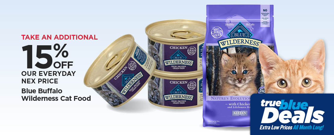 Take An Additional 15% Off Our Everyday NEX Price Blue Buffalo Wilderness Cat Food
