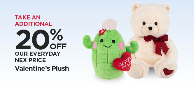 Take An Additional 20% Off Our Everyday NEX Price Valentine's Plush