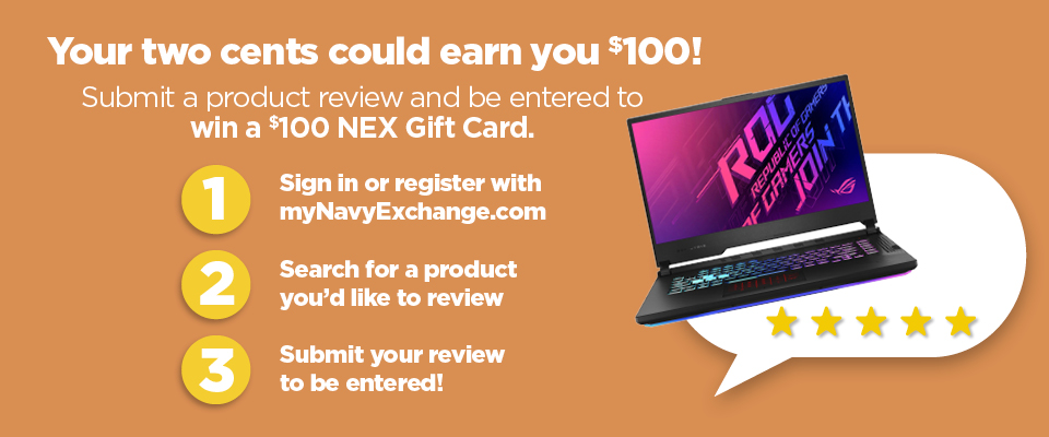 Submit a product review and be instantly entered in this sweepstakes