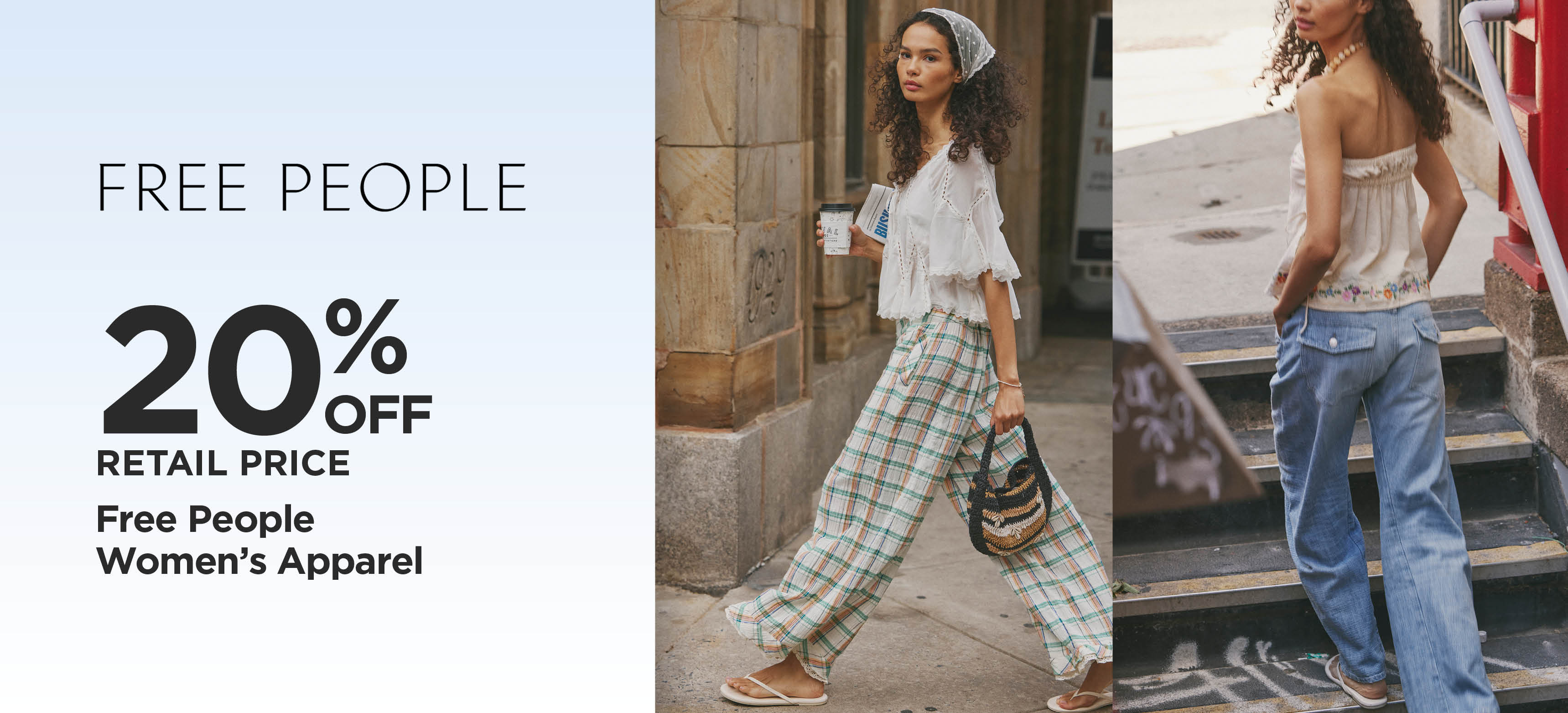 20% Off Retail Price Free People Women's Apparel