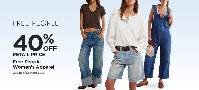 40% Off Retail Price Free People Women's Apparel