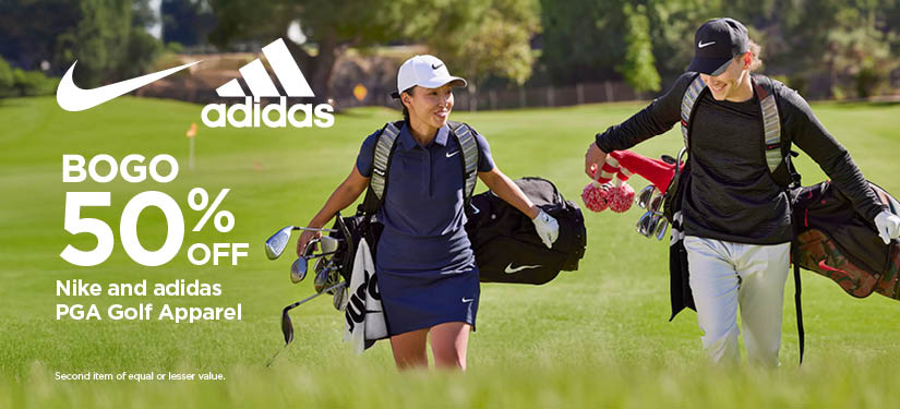BOGO 50% Nike and adidas PGA Golf Apparel