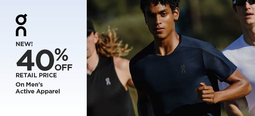 New! 40% Off Retail Price On Men's Active Apparel
