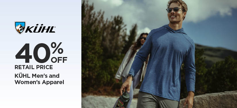 40% Off Retail Price KÜHL Men's and Women's Apparel