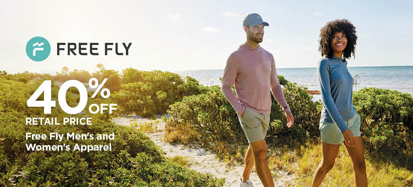 40% Off Retail Price Free Fly Men's and Women's Apparel