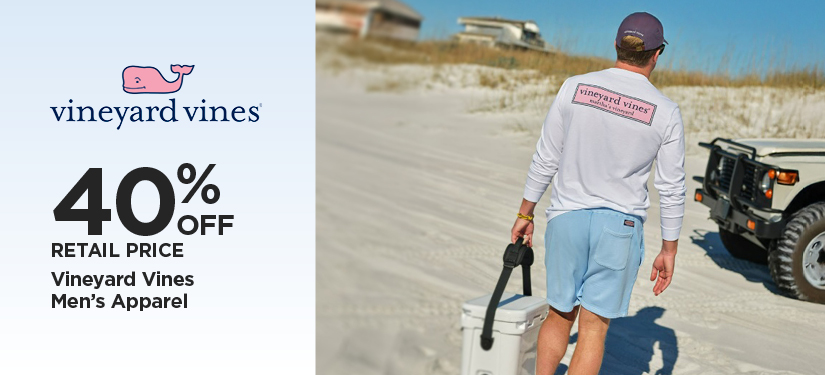 40% Off Retail Price Vineyard Vines Men's Apparel