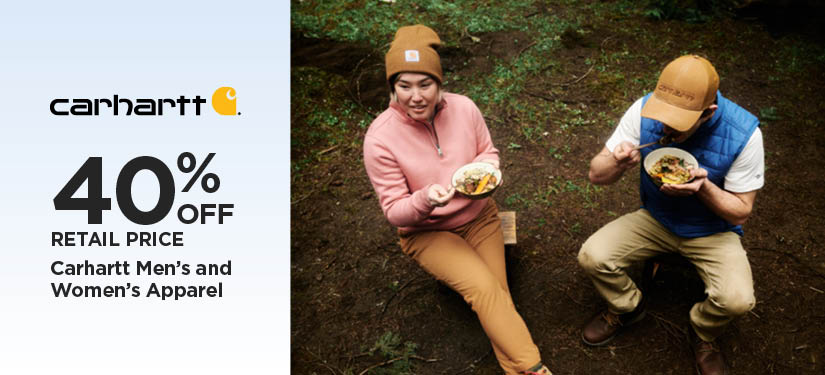 40% Off Retail Price Carhartt Men's and Women's Apparel