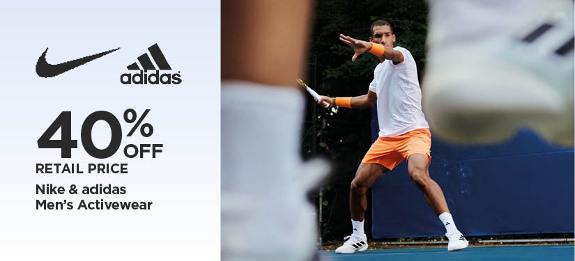 40% Off Retail Price Nike & adidas Men's Activewear
