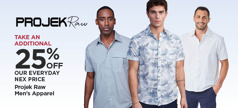 Take An Additional 25% Off Our Everyday NEX Price Projek Raw Men's Apparel