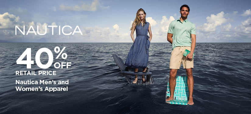 40% Off Retail Price Nautica Men's and Women's Apparel