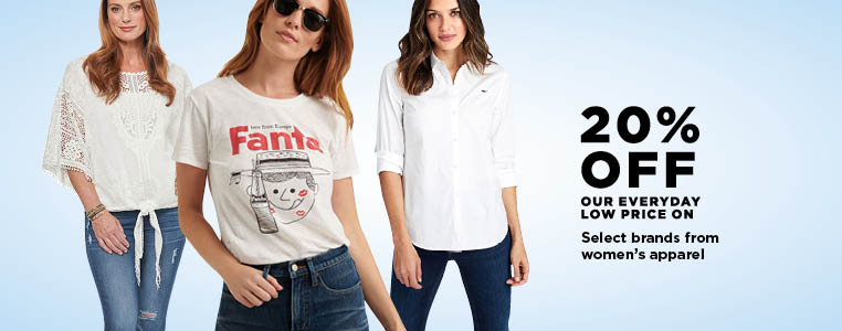 20% off Select Brands from Women's Apparel