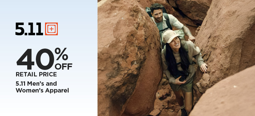 40% Off Retail Price 5.11 Men's and Women's Apparel