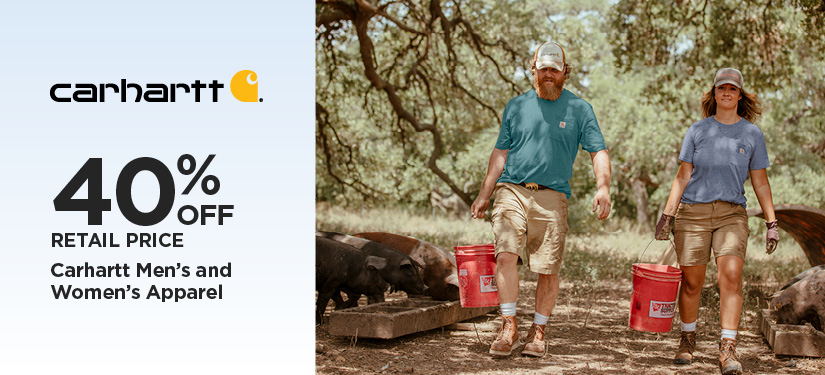 40% Off Retail Price Carhartt Men's and Women's Apparel