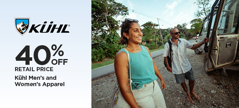 40% Off Retail Price Kühl Men's and Women's Apparel