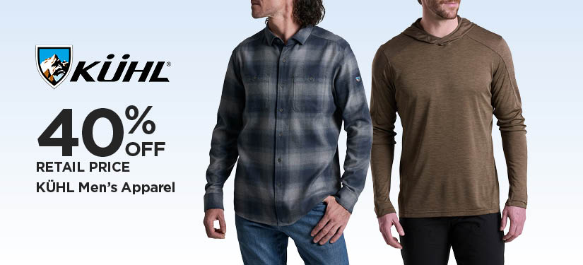 40% Off Retail Price KÜHL Men's Apparel