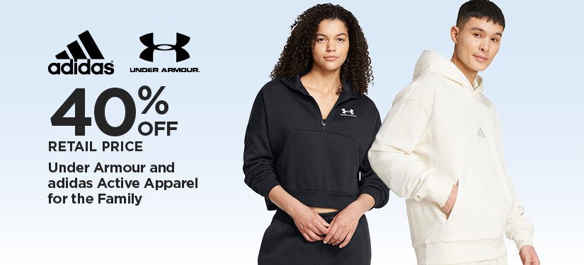 40% Off Retail Price Under Armour and adidas Active Apparel for the Family