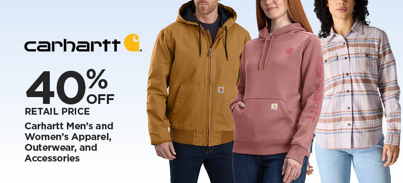 40% Off Retail Price Carhartt Men's and Women's Apparel, Outerwear, and Accessories