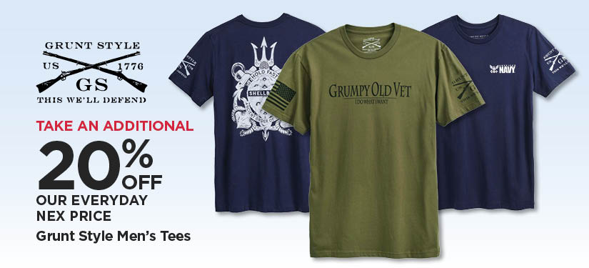 Take An Additional 20% Off Our Everyday NEX Price Grunt Style Men's Tees