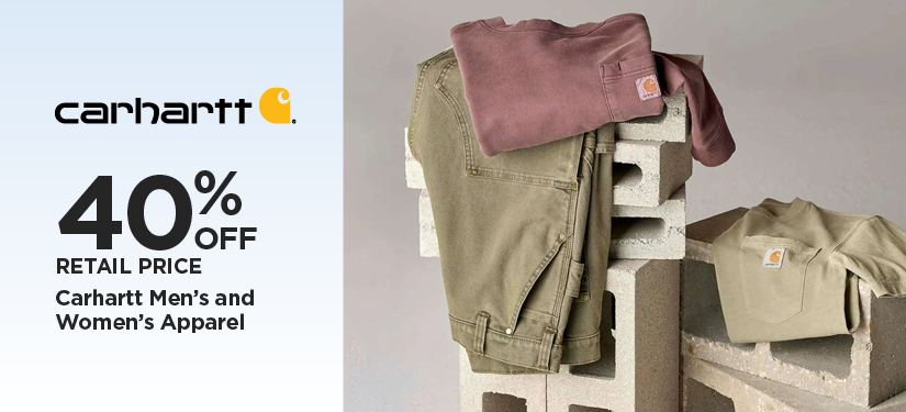 40% Off Retail Price Carhartt Men's and Women's Apparel