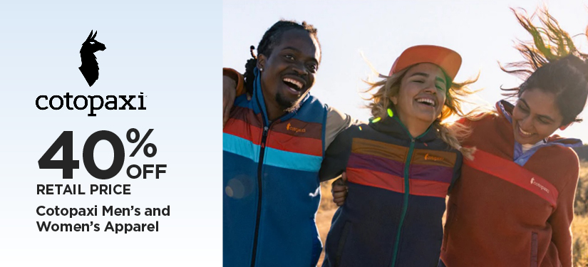 40% Off Retail Price Coxtopaxi Men's and Women's Apparel