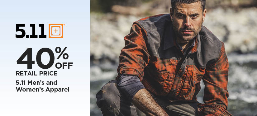 40% Off Retail Price 5.11 Men's and Women's Apparel