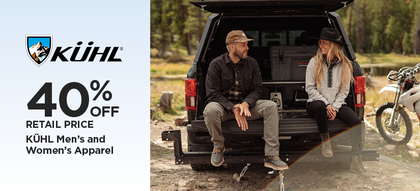 40% Off Retail Price KÜHL Men's and Women's Apparel