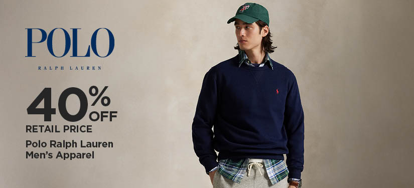 40% Off Retail Price Polo Ralph Lauren Men's Apparel