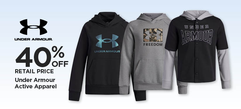 40% Off Retail Price Under Armour Active Apparel