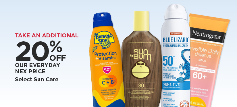 Take An Additional 20% Off Our Everyday NEX Price Select Sun Care