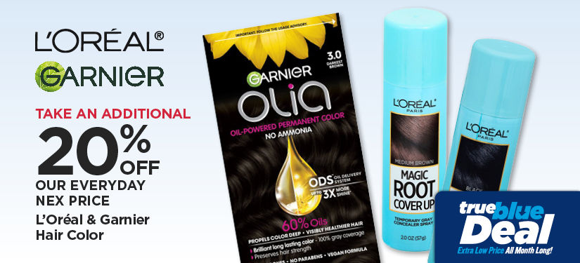 Take An Additional 20% Off Our Everyday NEX Price L'Oréal & Garnier Hair Color