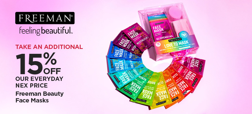 Take An Additional 15% Off Our Everyday NEX Price Freeman Beauty Face Masks