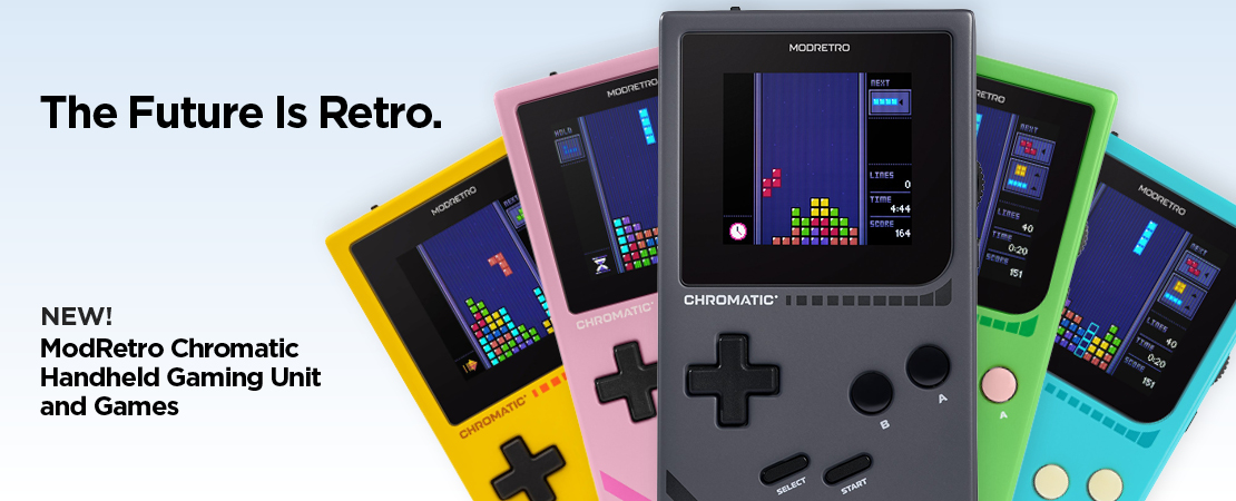 New! ModRetro Chromatic Handheld Gaming Unit and Games. The Future Is Retro.