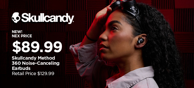 New! $89.99 Skullcandy Method 360 Noise-Canceling Earbuds