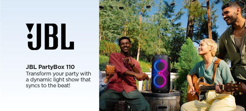 JBL PartyBox 110 Dynamic light show that syncs to the beat