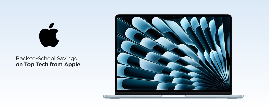 A is for Apple. Back-to-School Savings on Top Tech from Apple.