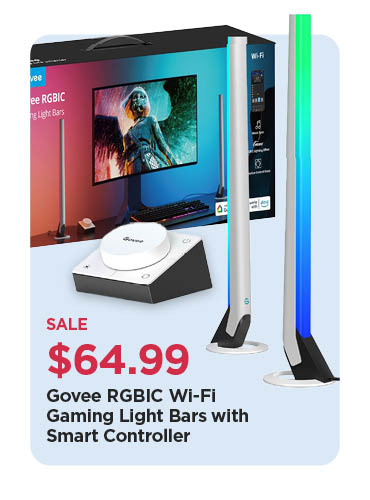 Sale $64.99 Govee RGBIC Wi-Fi Gaming Light Bars with Smart Controller