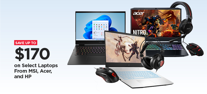 Save Up to $170 on Select Laptops From MSI, Acer, and HP